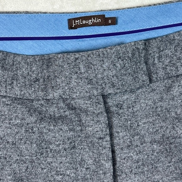 J. McLaughlin Wool Blend Size 6 Trousers Speckled Gray Straight Leg Stretch Pant - Picture 3 of 12